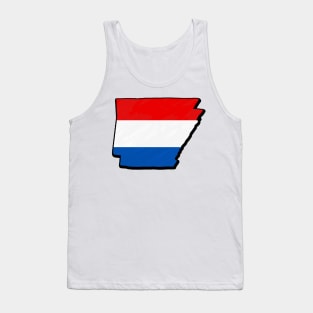 Red, White, and Blue Arkansas Outline Tank Top